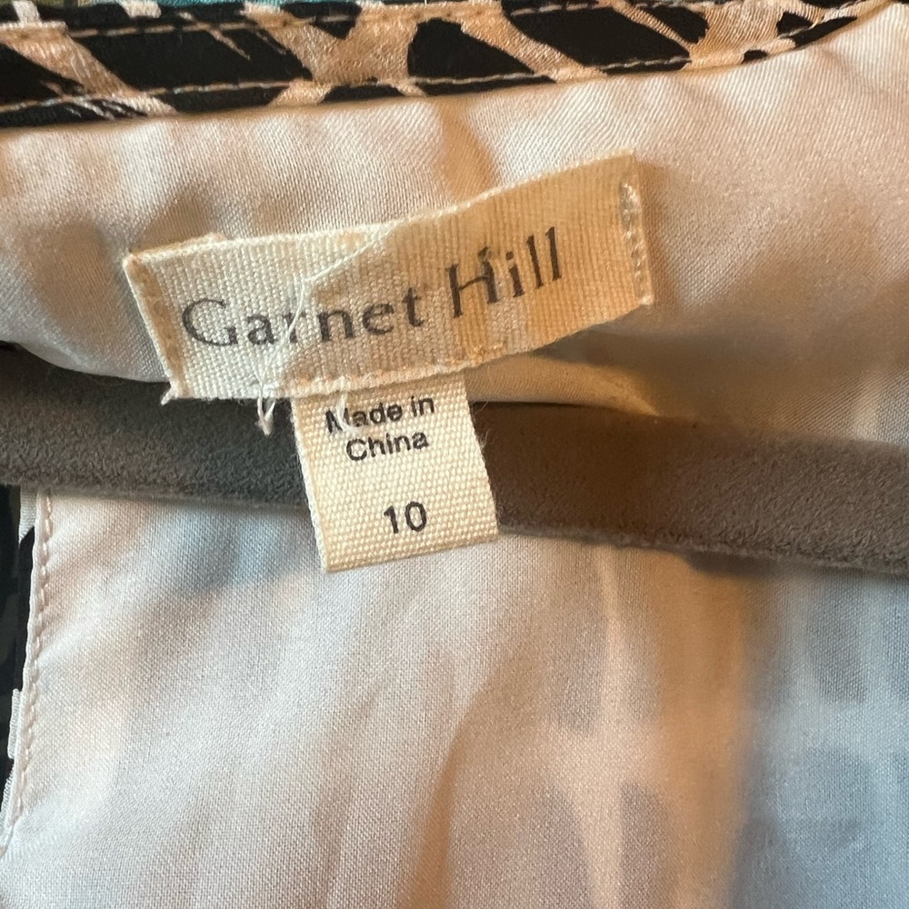 Garnet Hill Black & White Patterned Midi Dress